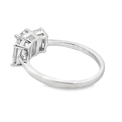2.00ct Lab Grown Diamond 3 Stone Ring 14KT White Gold