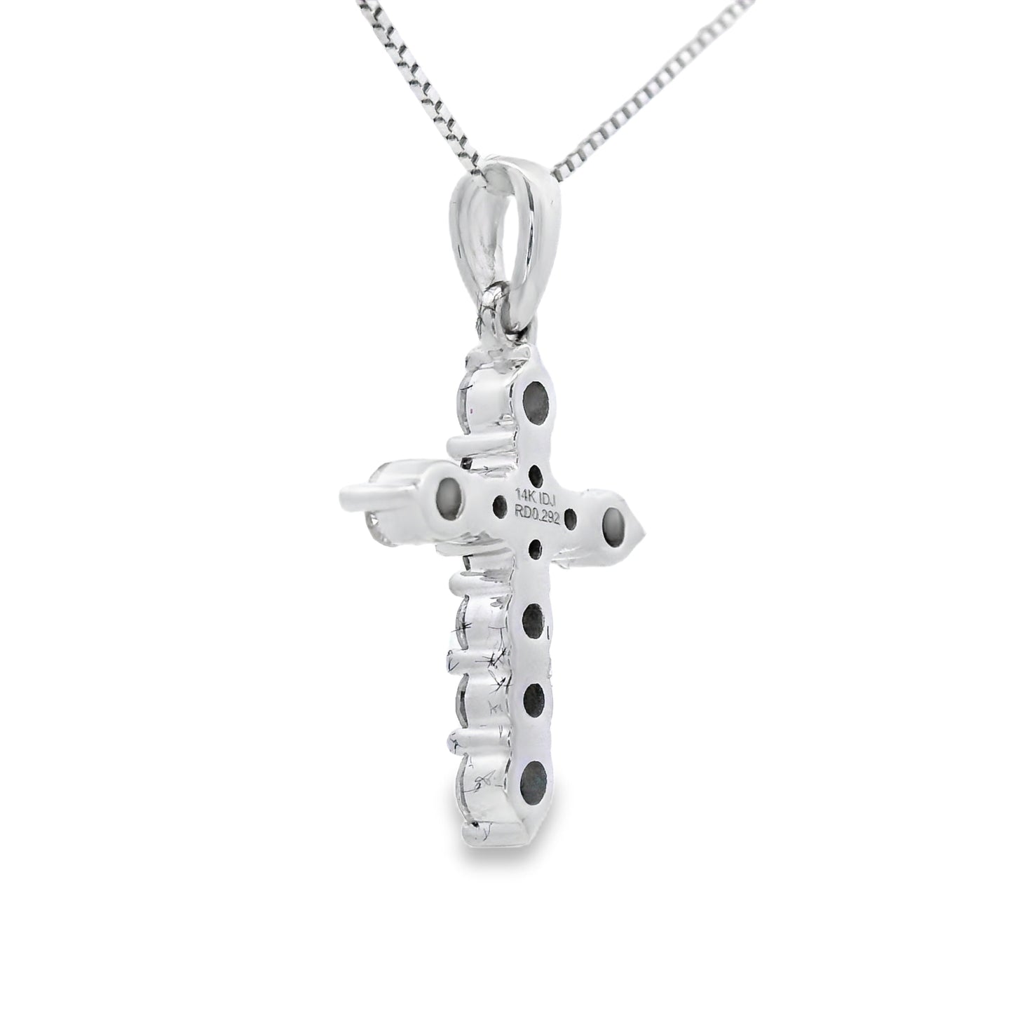 .30ct Diamond Cross Religious Pendant 14KT White Gold