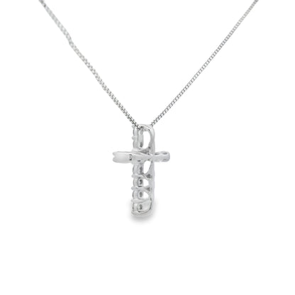 .15ct Diamond Cross Religious Pendant 14KT White Gold