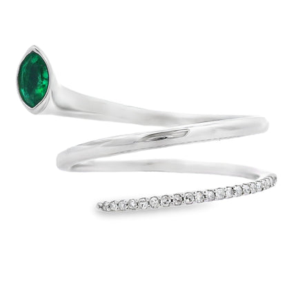 .75ct Emerald Diamond Ring 14KT White Gold
