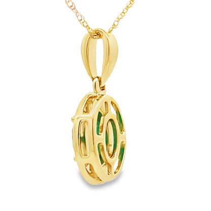Chalcedony Diamond Fashion Pendants 10KT Yellow Gold