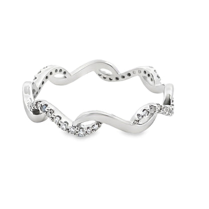 .17ct Diamond Wedding Band Ring 14KT White Gold