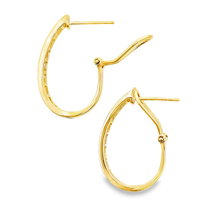 1.00ct Diamond Hoop Earrings 14KT Yellow Gold