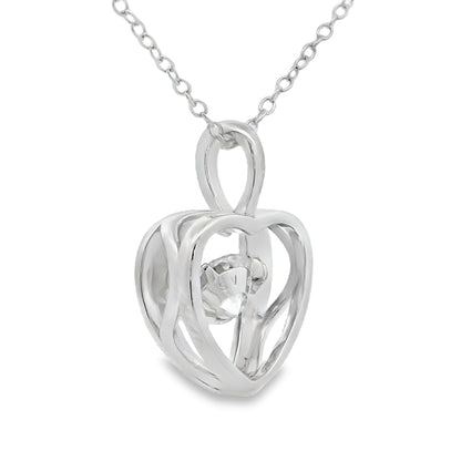 1.00ct Moissanite Heart Love Pendant Sterling Silver