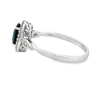 1.07ct Sapphire Diamond Ring 10KT White Gold