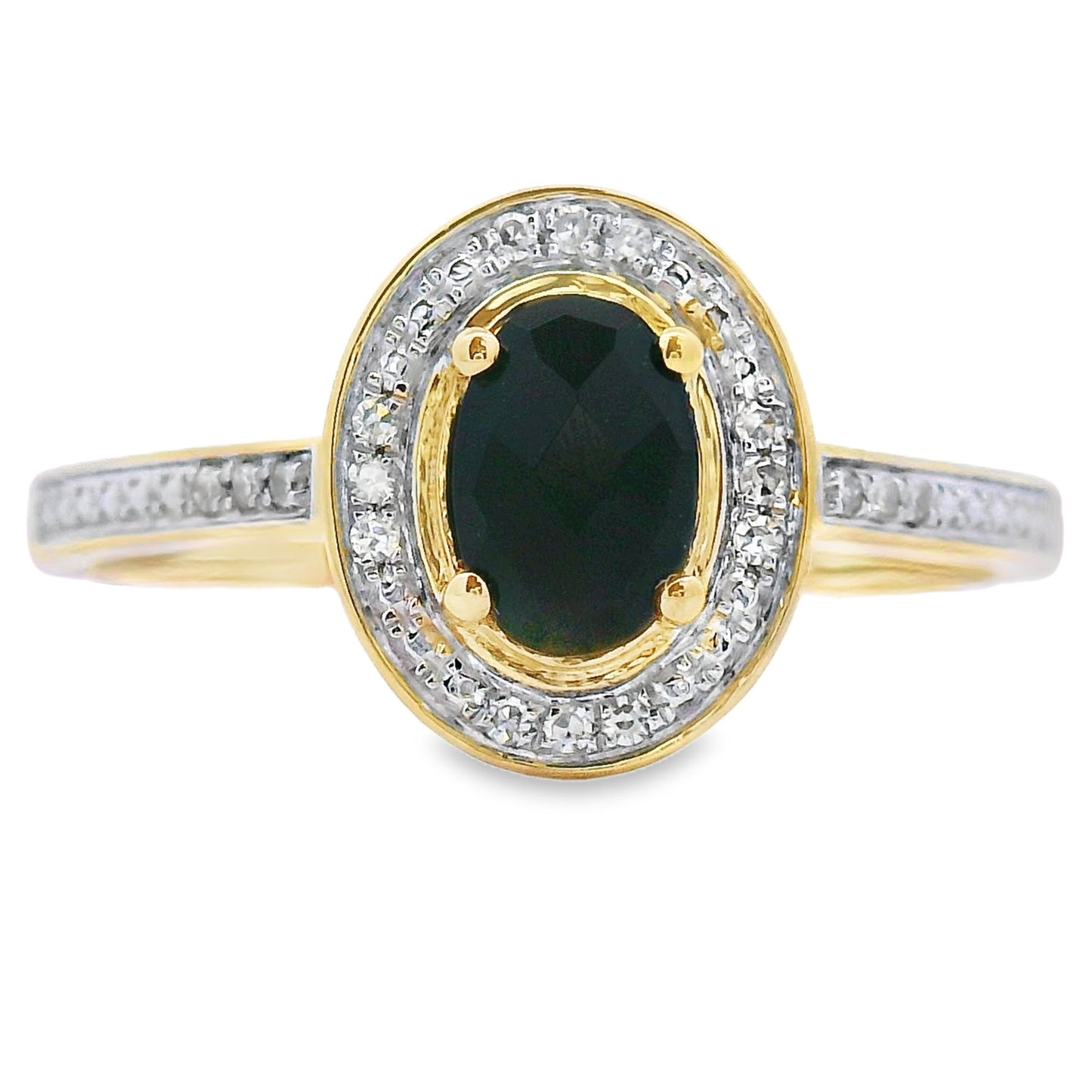 .55ct Onyx Diamond Ring 10KT Yellow Gold
