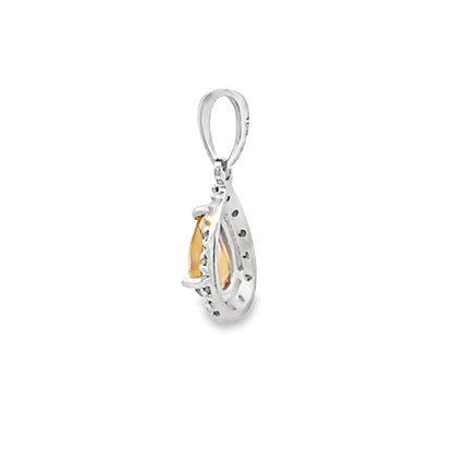 .63ct Citrine Diamond Fashion Pendants 10KT White Gold