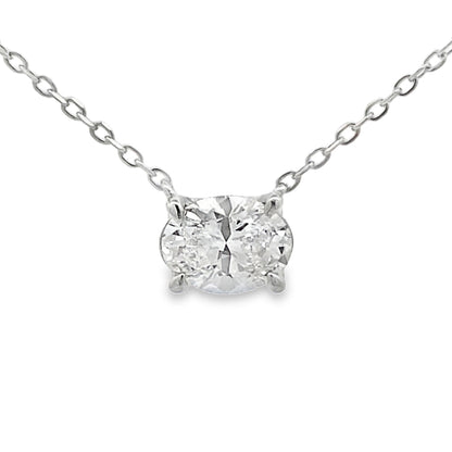 1.00ct Lab Grown Diamond Pendant Sterling Silver