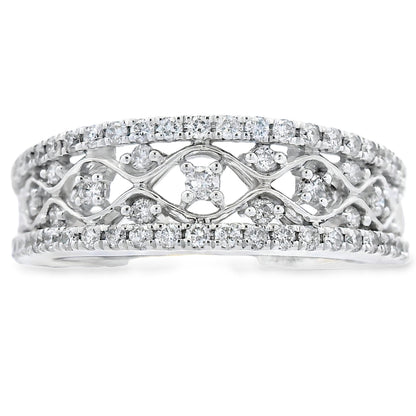 .50ct Diamond Fashion band rings 10KT White Gold