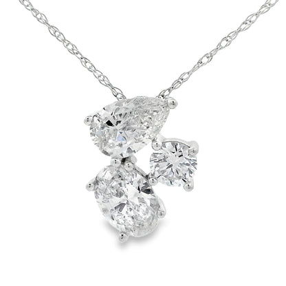Lab Grown Diamond Fashion Pendants 14KT White Gold