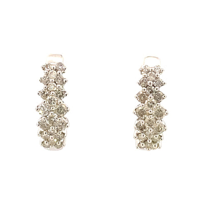 1.09ct Diamond Diamond Hoop Earrings 14KT White Gold