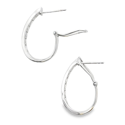 1.00ct Lab Grown Diamond Hoop Earrings 14KT White Gold