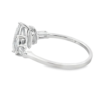 1.50ct Lab Grown Diamond 3 Stone Ring 14KT White Gold