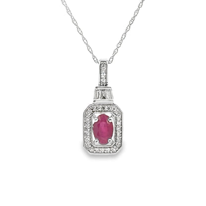 .72ct Ruby Diamond Fashion Pendants 14KT White Gold