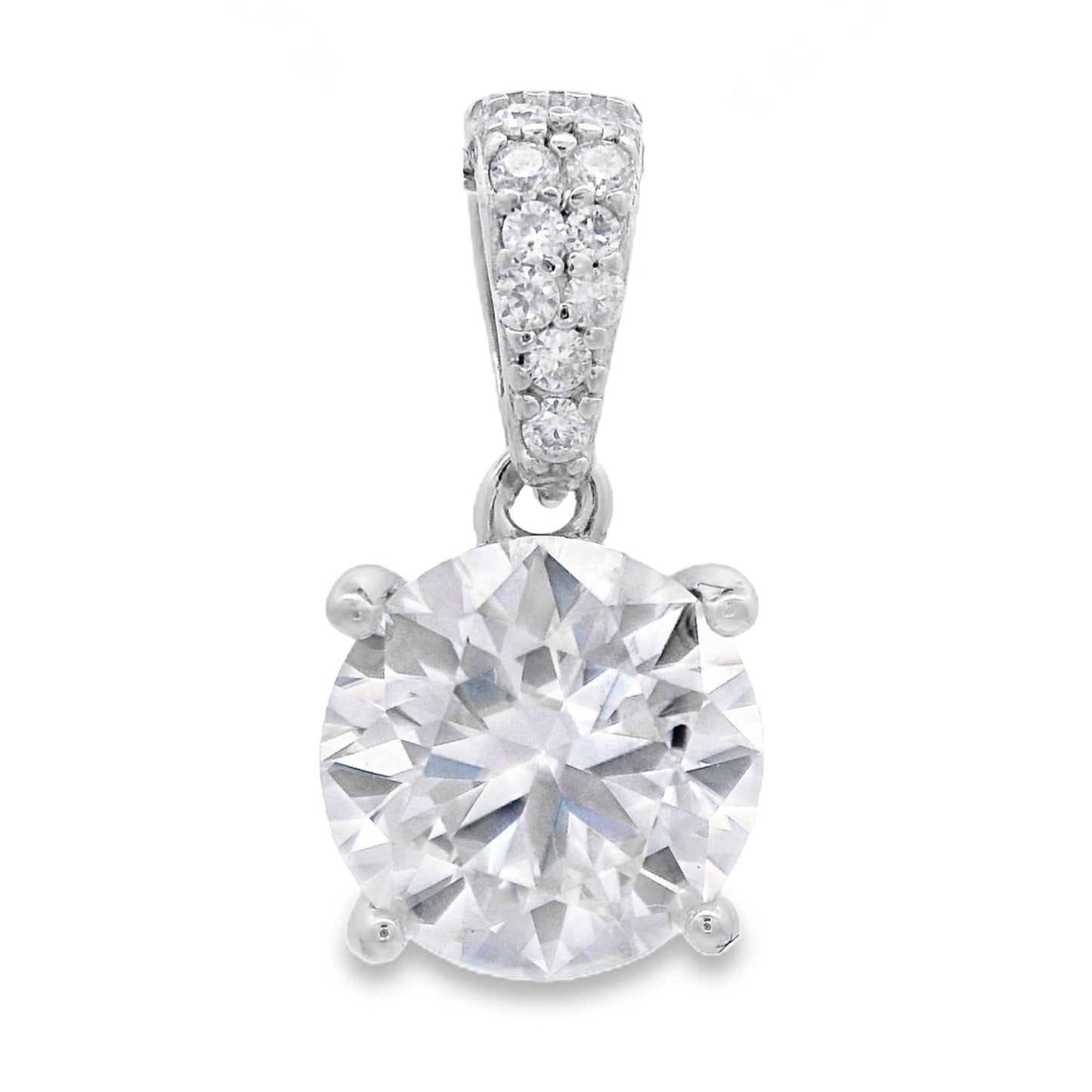 2.00ct Moissanite Pendant Sterling Silver