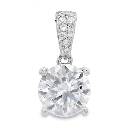 2.00ct Moissanite Pendant Sterling Silver