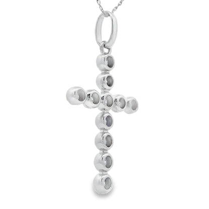 .50ct Diamond Cross Religious Pendant 14KT White Gold