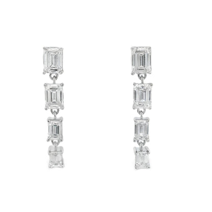 Lab Grown Diamond Dangle Earrings 14KT White Gold