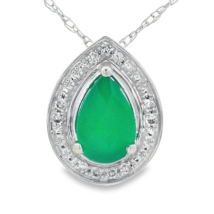 Chalcedony Diamond Fashion Pendants 10KT White Gold