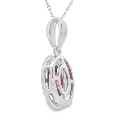 .58ct Garnet Diamond Fashion Pendants 10KT White Gold