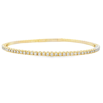1.00ct Diamond Bangle Bracelet 14KT Yellow Gold
