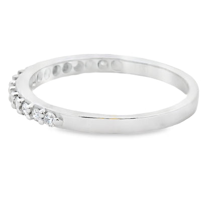 Natural .25ct Diamond Wedding Band Ring 14KT White Gold