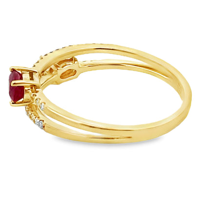 .59ct Ruby Diamond Ring 14KT Yellow Gold