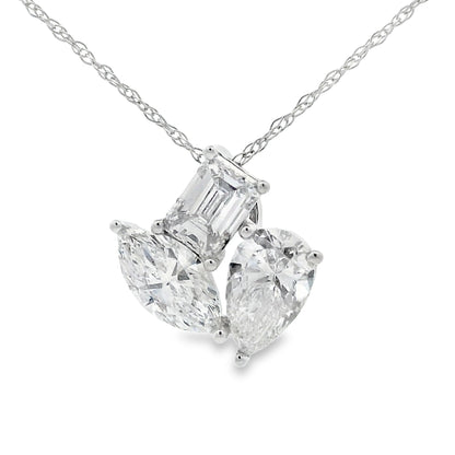Lab Grown Diamond Fashion Pendants 14KT White Gold