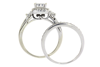1.00ct Diamond Engagement Ring Set 10KT White Gold