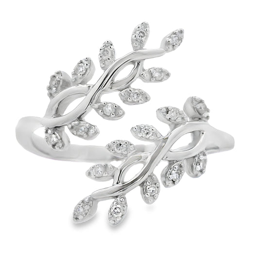Natural .10ct Diamond Ring Sterling Silver