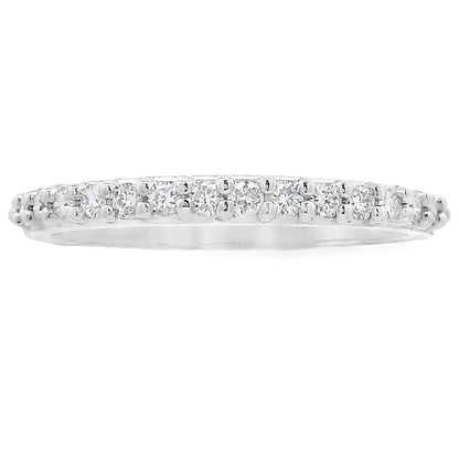 Natural .25ct Diamond Wedding Band Ring 14KT White Gold