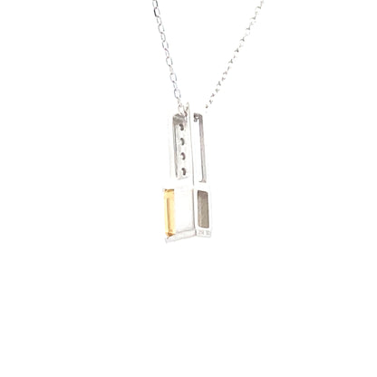 .06ct Citrine Diamond Fashion Pendants 10KT White Gold
