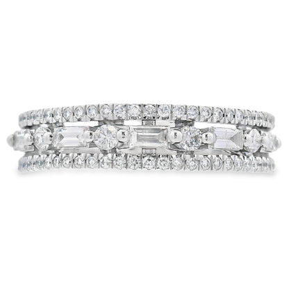 .50ct Diamond Fashion band rings 14KT White Gold