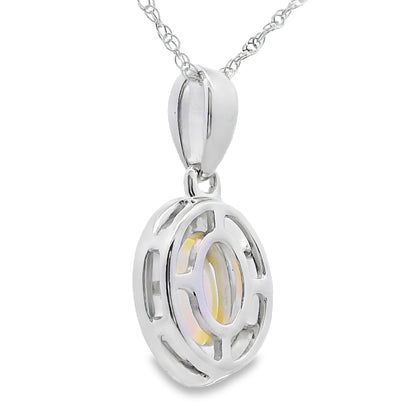 .04ct Opal Diamond Fashion Pendants 10KT White Gold