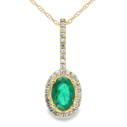 .46ct Emerald Diamond Fashion Pendants 10KT Yellow Gold