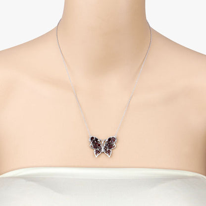 4.60 Carat Genuine Garnet .925 Sterling Silver Necklace