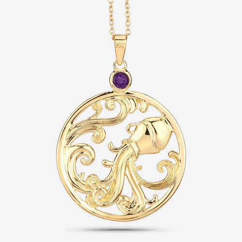 0.24 Carat Genuine Amethyst .925 Sterling Silver Pendant