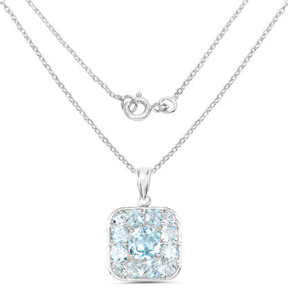10.05 Carat Genuine Blue Topaz .925 Sterling Silver Pendant
