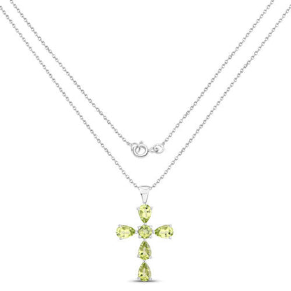 2.24 Carat Genuine Peridot .925 Sterling Silver Pendant