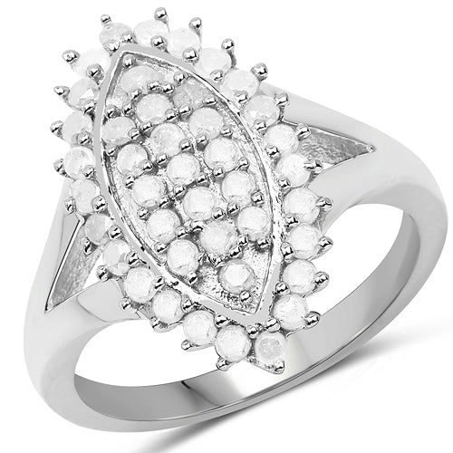 0.62 Carat Genuine White Diamond .925 Sterling Silver Ring