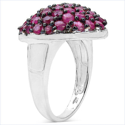 3.53 Carat Genuine Ruby .925 Sterling Silver Ring