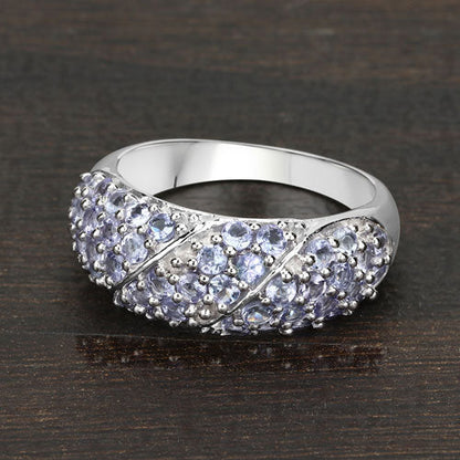 1.48 Carat Genuine Tanzanite .925 Sterling Silver Ring
