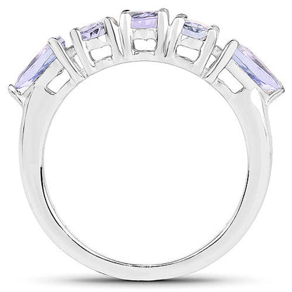 2.33 Carat Genuine Tanzanite .925 Sterling Silver Ring