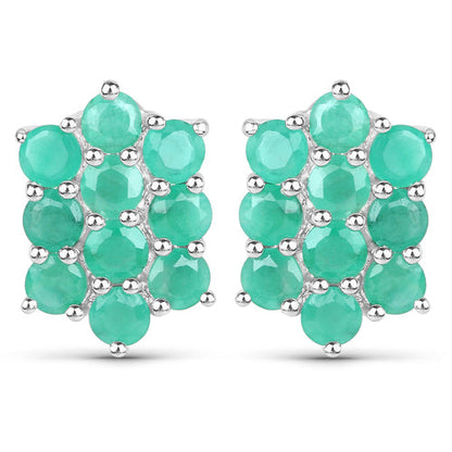 6.60 Carat Genuine Emerald .925 Sterling Silver 3 Piece Jewelry Set (Ring, Earrings, and Pendant w/ Chain)
