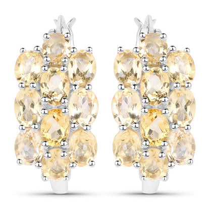 8.32 Carat Genuine Citrine .925 Sterling Silver 3 Piece Jewelry Set (Ring, Earrings, and Pendant w/ Chain)