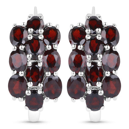 10.40 Carat Genuine Garnet .925 Sterling Silver 3 Piece Jewelry Set (Ring, Earrings, and Pendant w/ Chain)