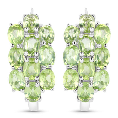 8.84 Carat Genuine Peridot .925 Sterling Silver 3 Piece Jewelry Set (Ring, Earrings, and Pendant w/ Chain)